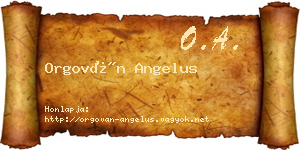 Orgován Angelus névjegykártya